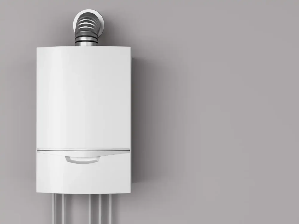 A wall-mounted heat pump hot water unit